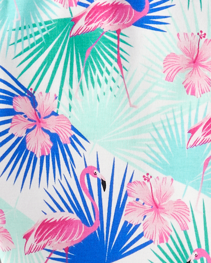Girls Flamingo Bike Shorts - Seaside Palms