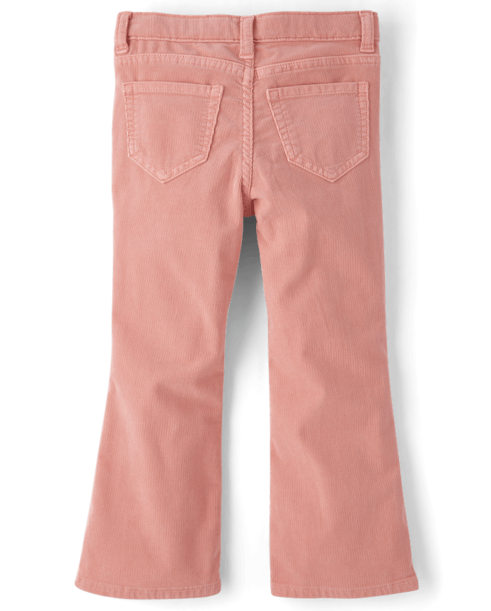 Girls Embroidered Floral Corduroy Flare Pants - Highland Hills