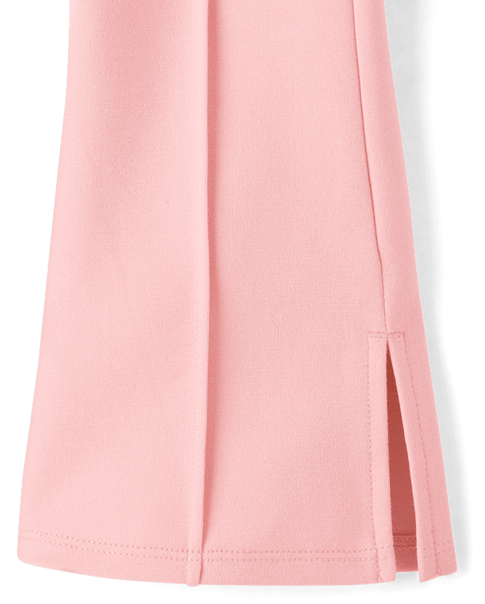 Girls Button Ponte Split Flare Jeggings
