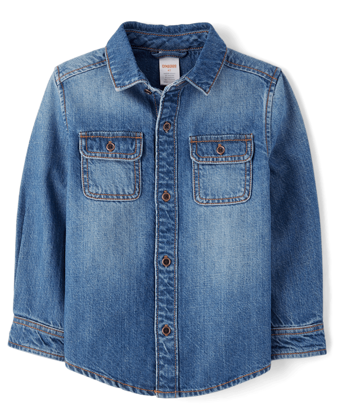 Kids Denim Button Up Shirt - Little Essentials