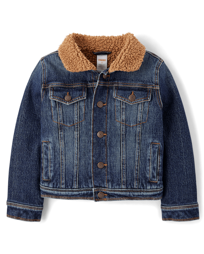Kids Sherpa-Lined Denim Jacket - Little Essentials