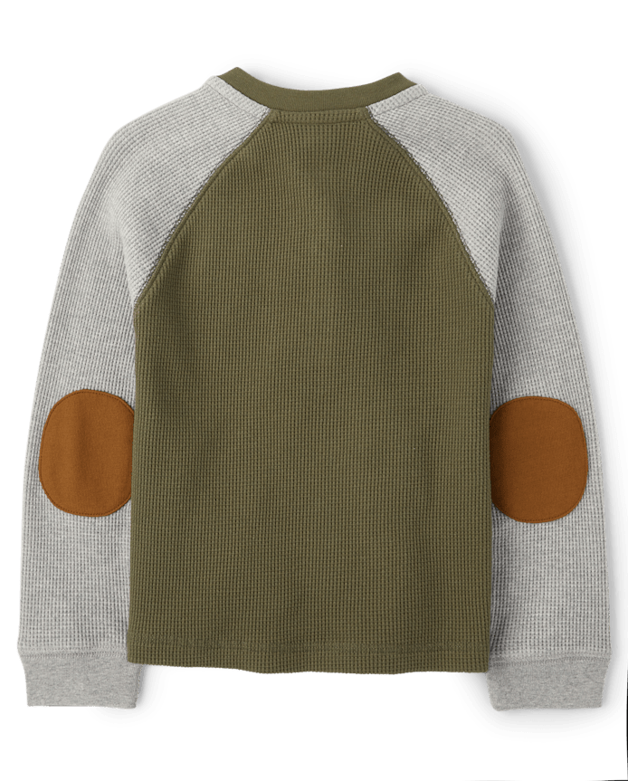 Boys Colorblock Thermal Henley Top
