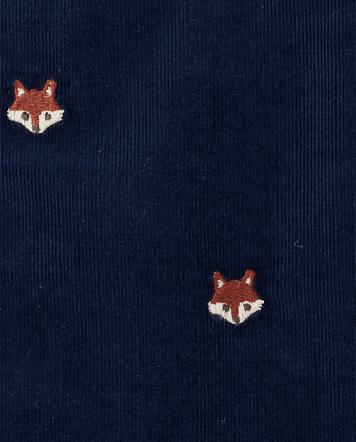 Boys Embroidered Fox Corduroy Button Up Shirt - Highland Hills