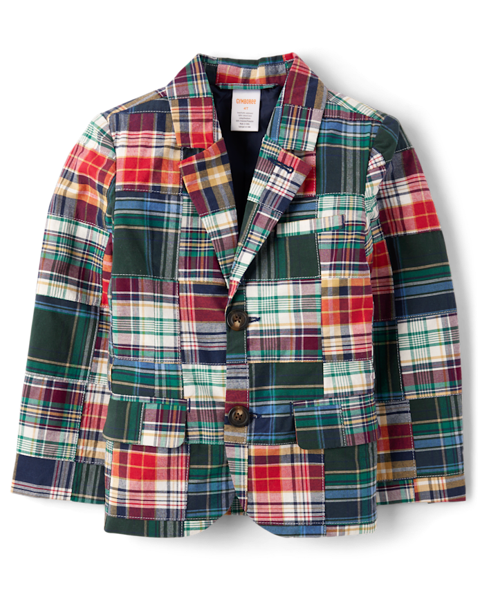 Kids Plaid Madras Poplin Blazer - Campus Cuties