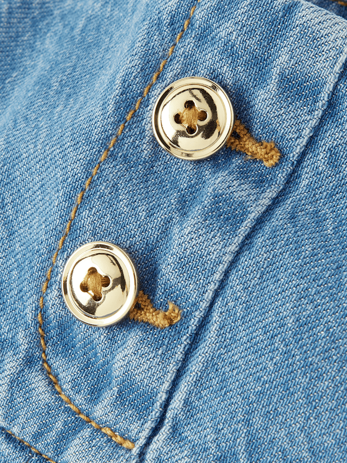 Girls Pleated Button Denim Skirt - Campus Cuties