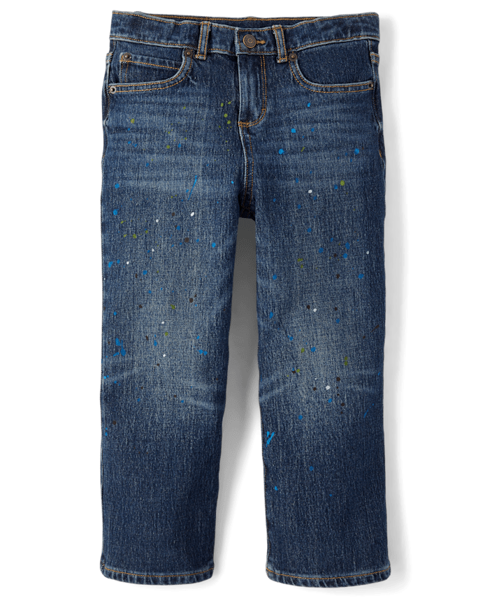 Kids Paint Splatter Baggy Jeans - Campus Cuties