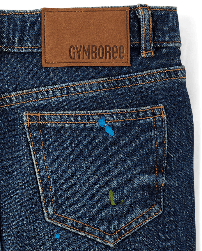 Kids Paint Splatter Baggy Jeans - Campus Cuties
