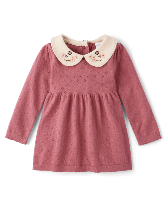 Baby Girls Peter Pan Pointelle Sweater Dress - Homegrown by Gymboree