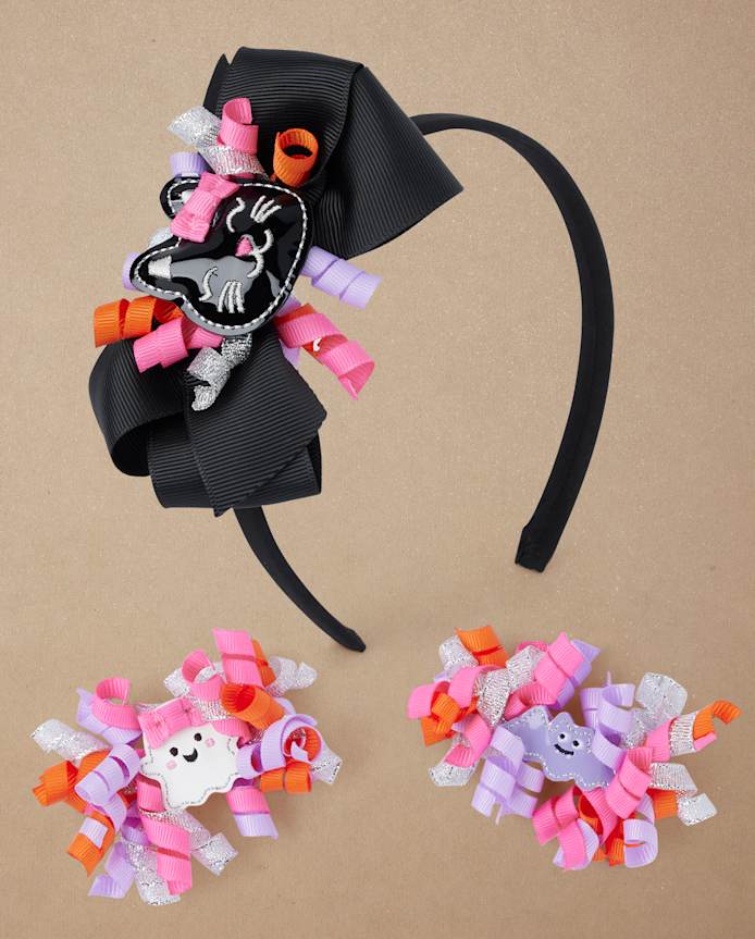 Girls Halloween 3-Piece Hair Set - Halloween