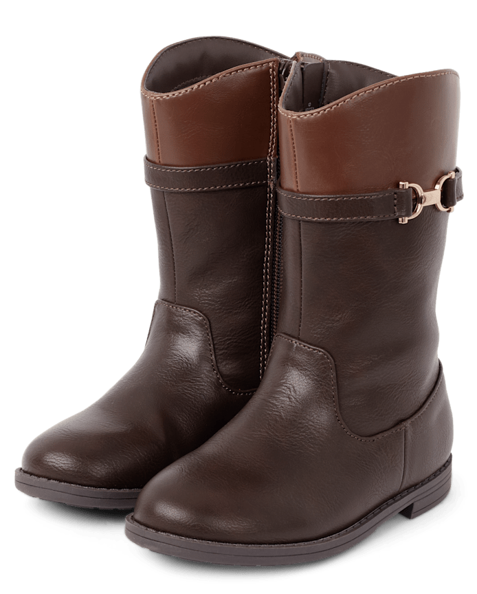 Bottes hautes à boucle contrastée pour filles - Little Essentials