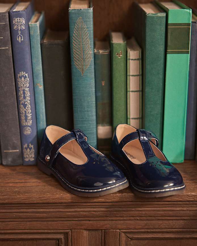 Girls Perforated T-Strap Mary Jane Shoes - Campus Cuties