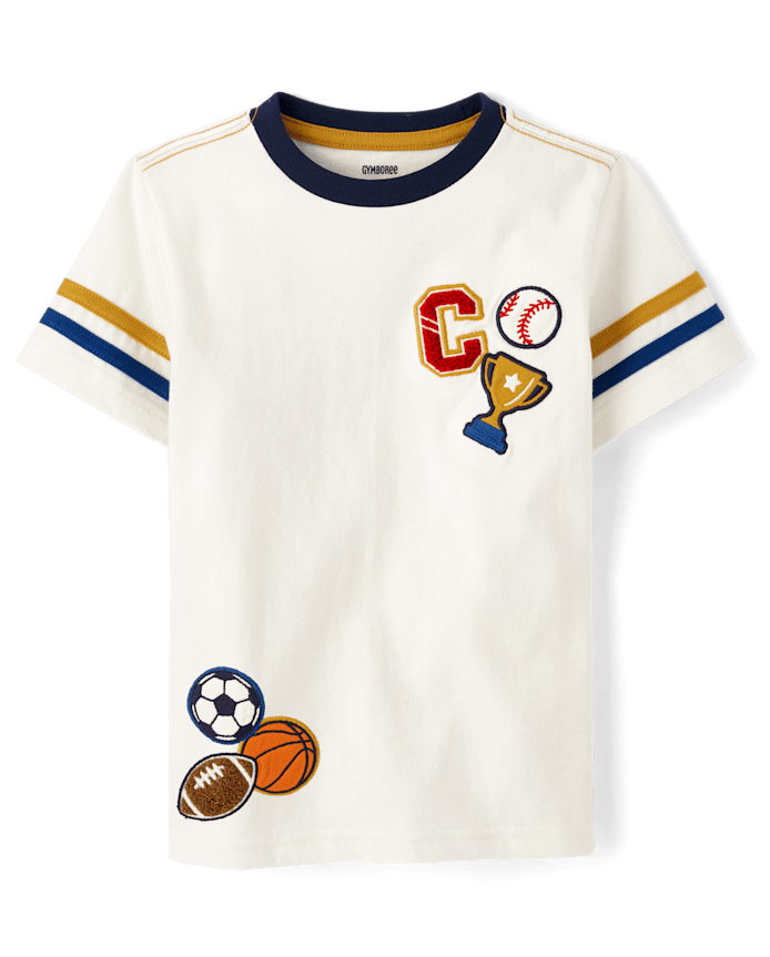 Boys Embroidered Varsity Top - Campus Cuties