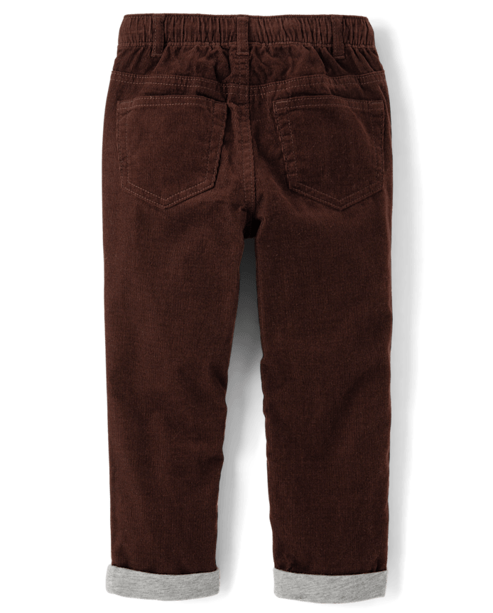 Boys Corduroy Pull On Roll Cuff Pants