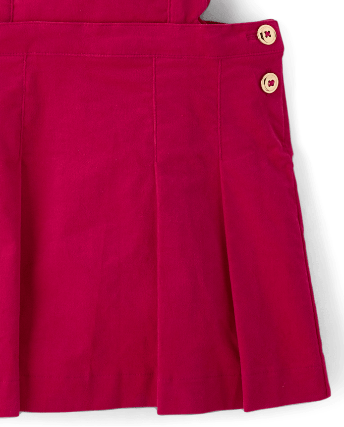 Girls Scalloped Corduroy Jumper - Mon Cheri