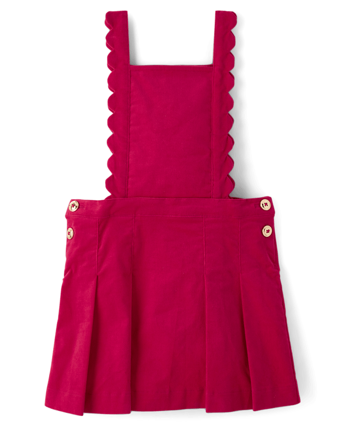 Girls Scalloped Corduroy Jumper - Mon Cheri