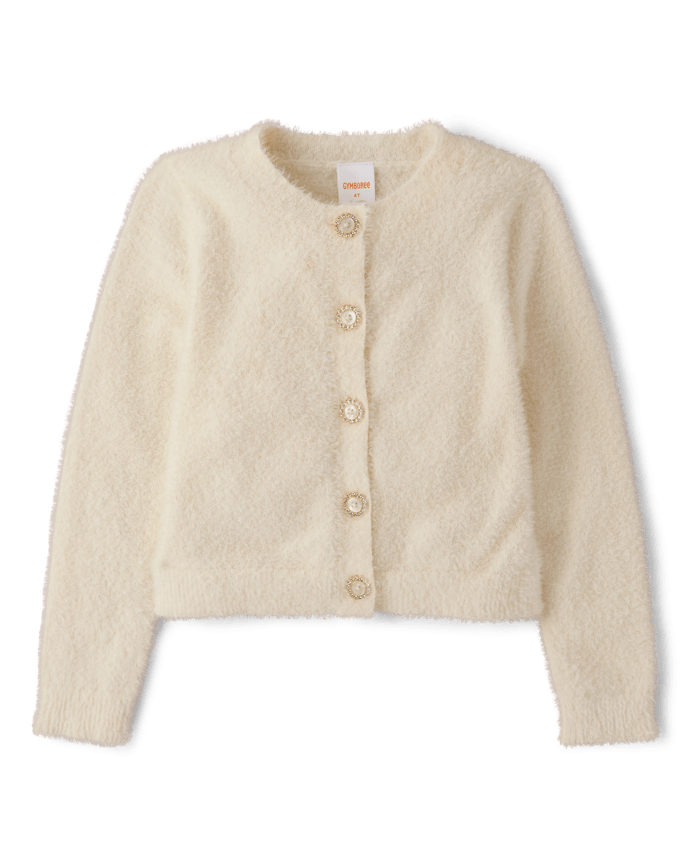 Girls Embellished Eyelash Cardigan - Petit Paris