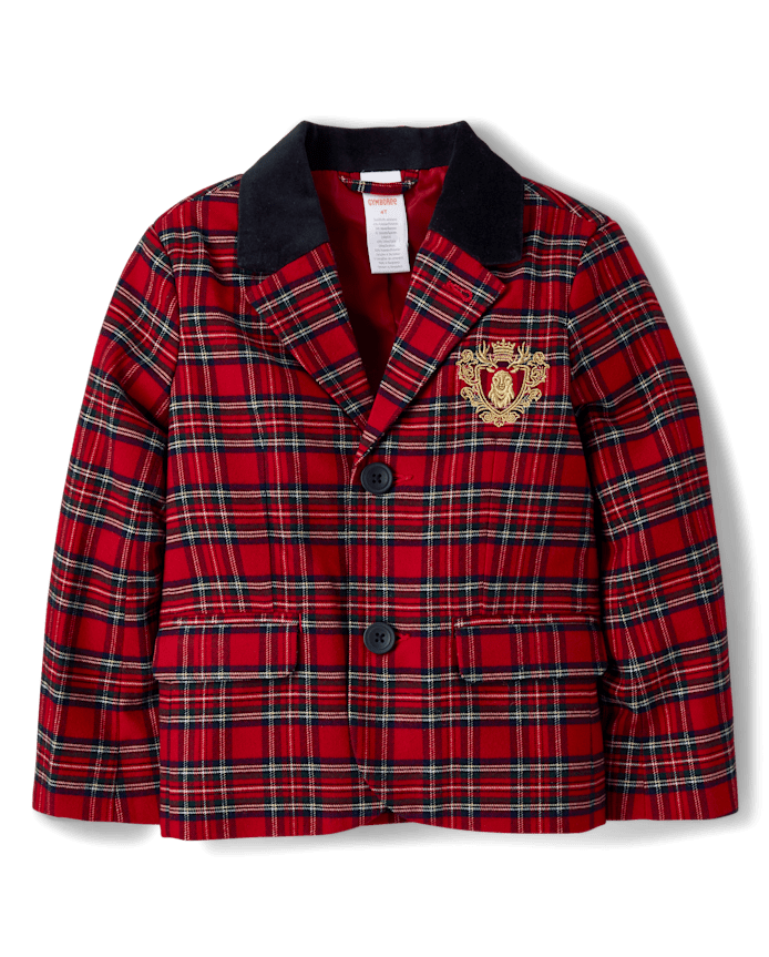 Boys Plaid Blazer - Royal Christmas