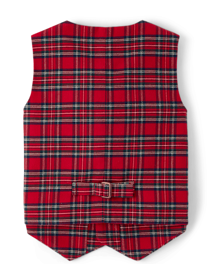 Boys Plaid Vest - Royal Christmas