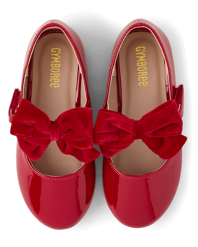 Girls Bow Ballet Flats - Royal Christmas