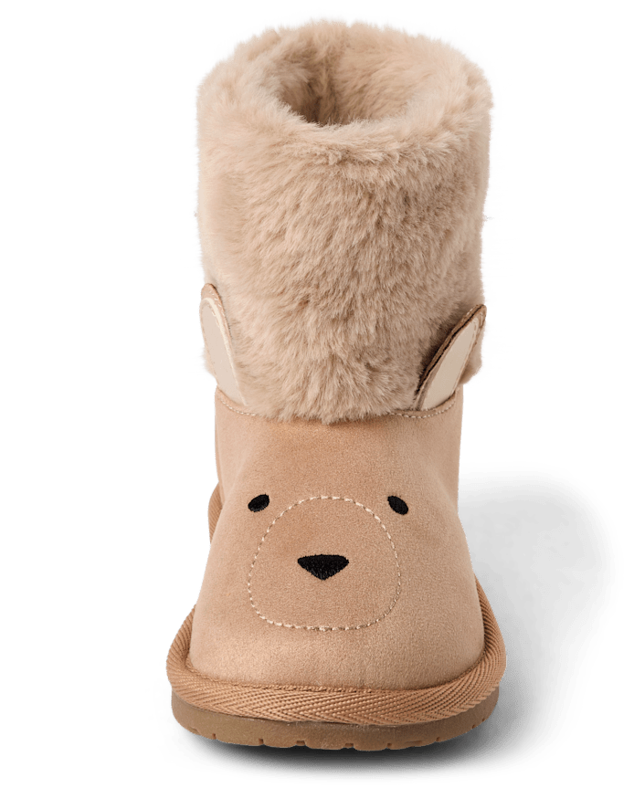 Kids Embroidered Bear Chalet Boots - First Frost