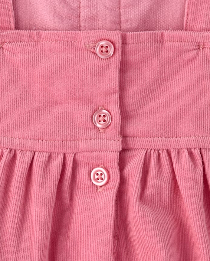Girls Ruffle Heart Corduroy Jumper - Mon Cheri