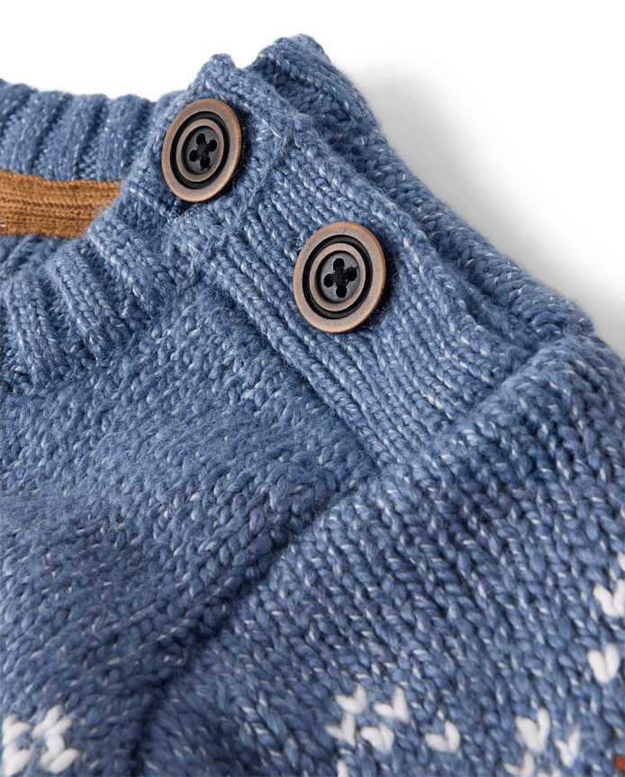 Boys Fairisle Cable Knit Sweater - First Frost