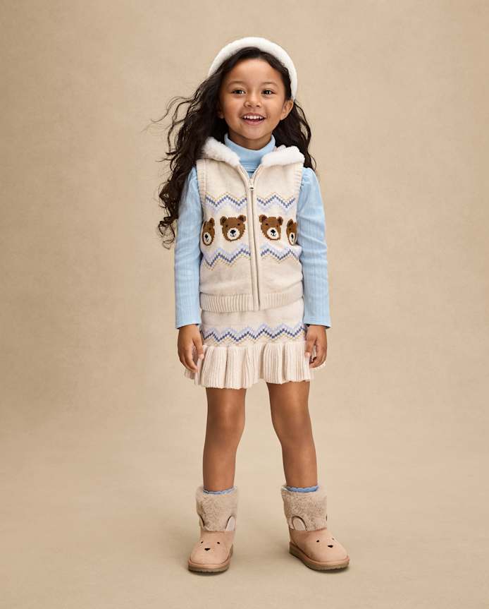 Girls Fairisle Peplum Sweater Skirt - First Frost