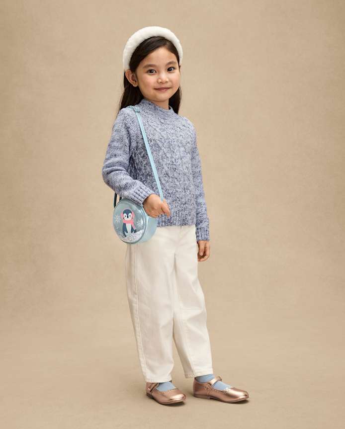 Girls Stitched Mock Neck Sweater - First Frost