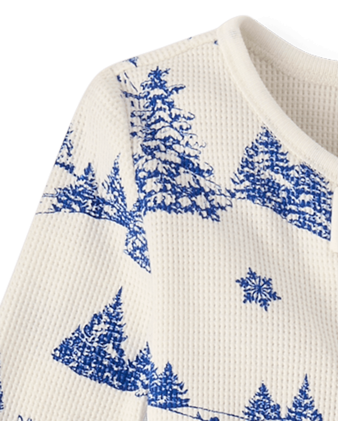 Baby Winter Toile Snug Fit Thermal Footed One Piece Pajamas