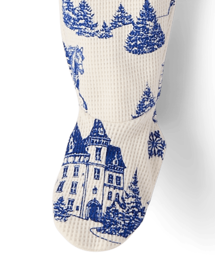 Baby Winter Toile Snug Fit Thermal Footed One Piece Pajamas