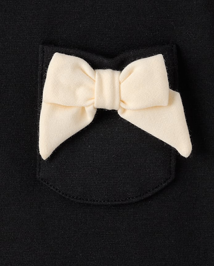 Girls Bow Ponte Shift Dress - Petit Paris