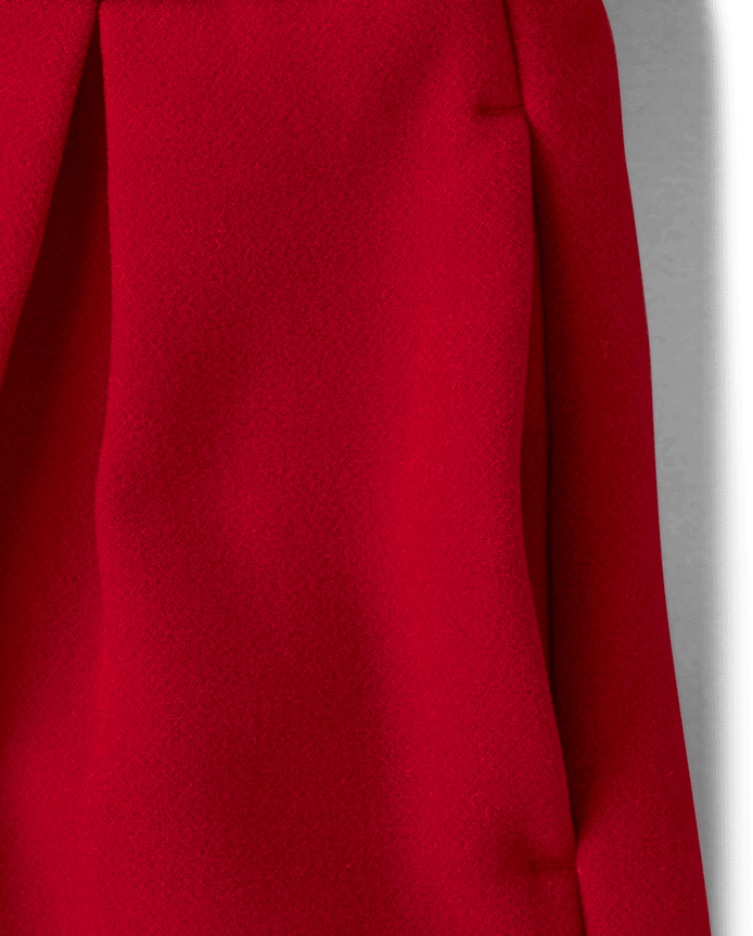 Girls Velvet Trim Coat - Royal Christmas