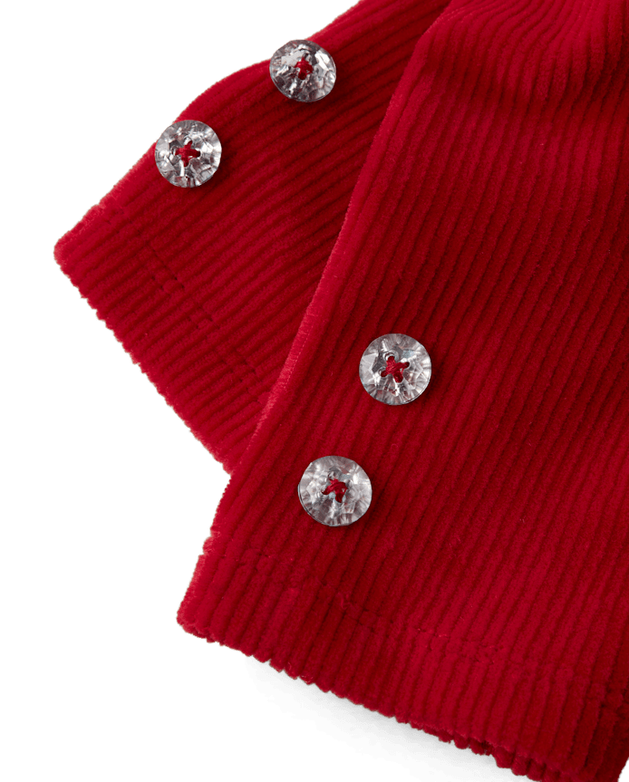 Girls Rhinestone High Rise Faux Cord Leggings