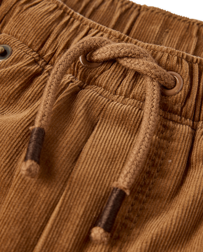Boys Microfleece Lined Corduroy Pull On Pants - Little Essentials