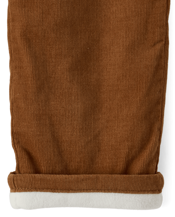 Boys Microfleece Lined Corduroy Pull On Pants - Little Essentials