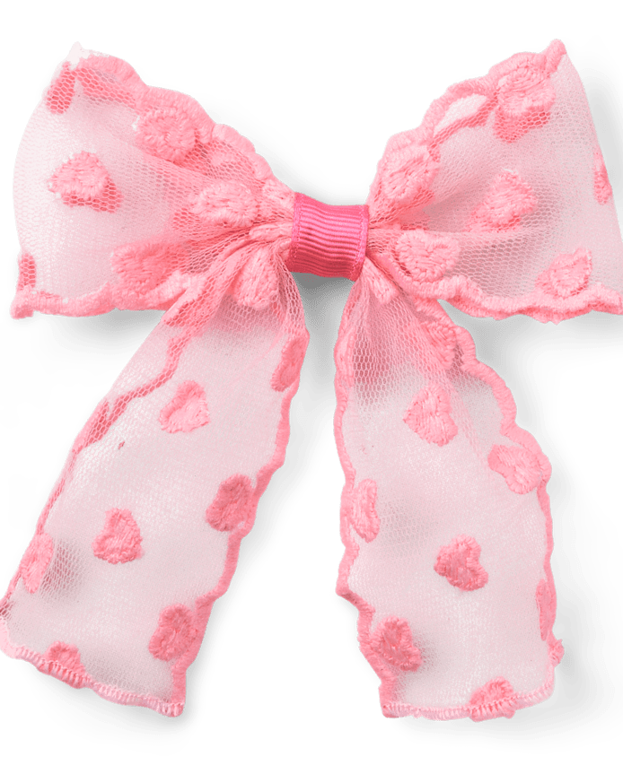 Girls Heart Bow Hair Clip 3-Pack - Mon Cheri