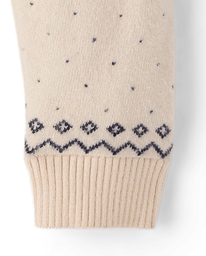 Baby Boys Reindeer Fairisle Shawl Collar Sweater Jumpsuit