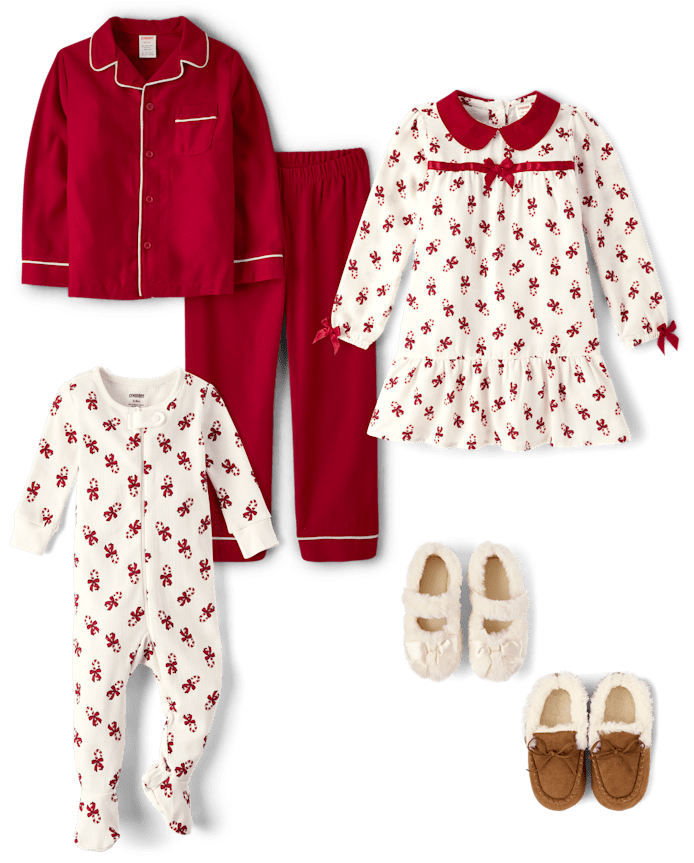 Girls Candy Cane Flannel Ruffle Nightgown - Gymmies