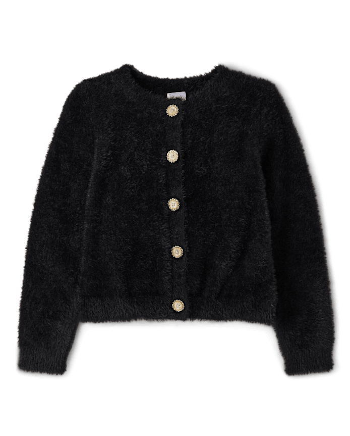 Girls Embellished Eyelash Cardigan - Royal Christmas