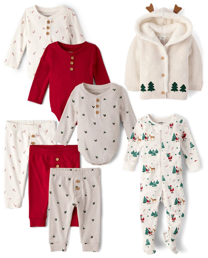 Baby Santa Thermal Footed One Piece Pajamas - Gymmies