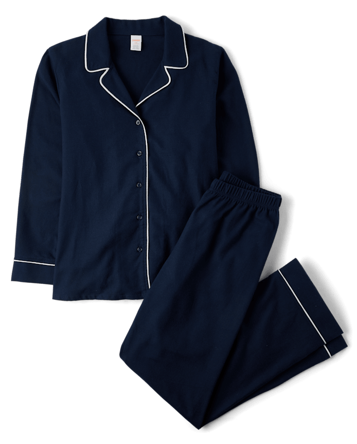 Womens Matching Family Contrast Flannel Pajamas