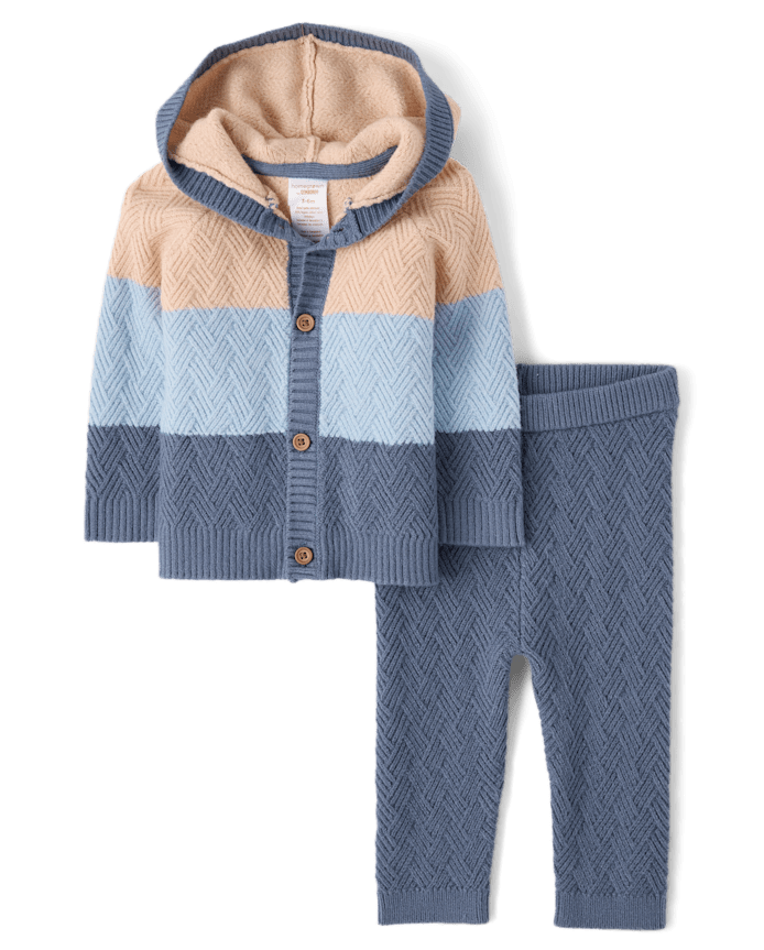 Baby Boys Colorblock Sweater 2-Piece Outfit Set