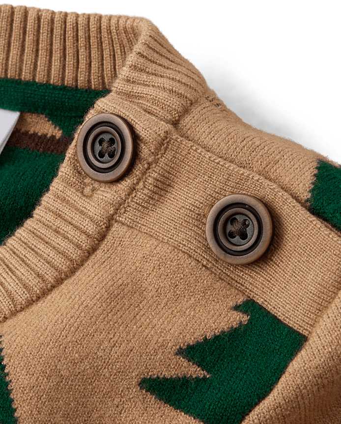 Boys Intarsia Pine Tree Sweater - Royal Christmas