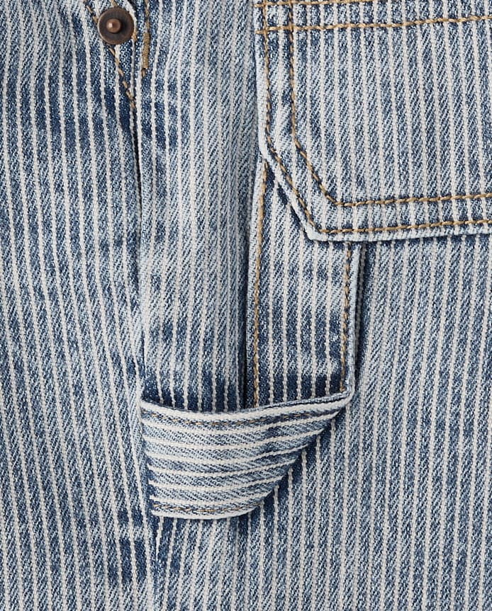 Boys Railroad Striped Denim Carpenter Shorts - Driftwood Bay
