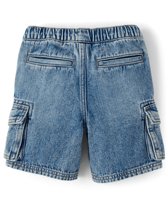 Boys Denim Pull On Cargo Shorts - Little Essentials