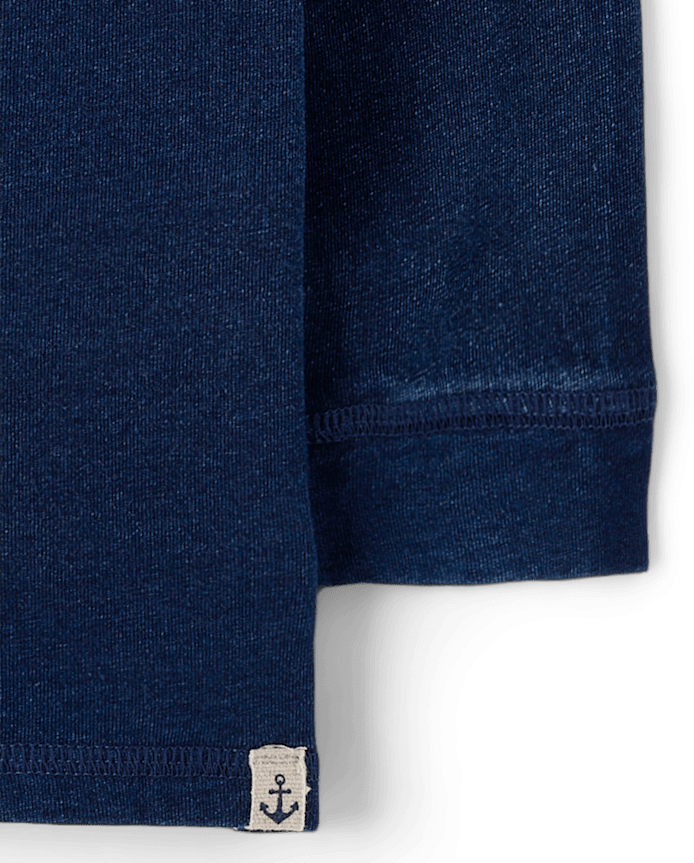 Boys Indigo Wash Henley Top - Driftwood Bay