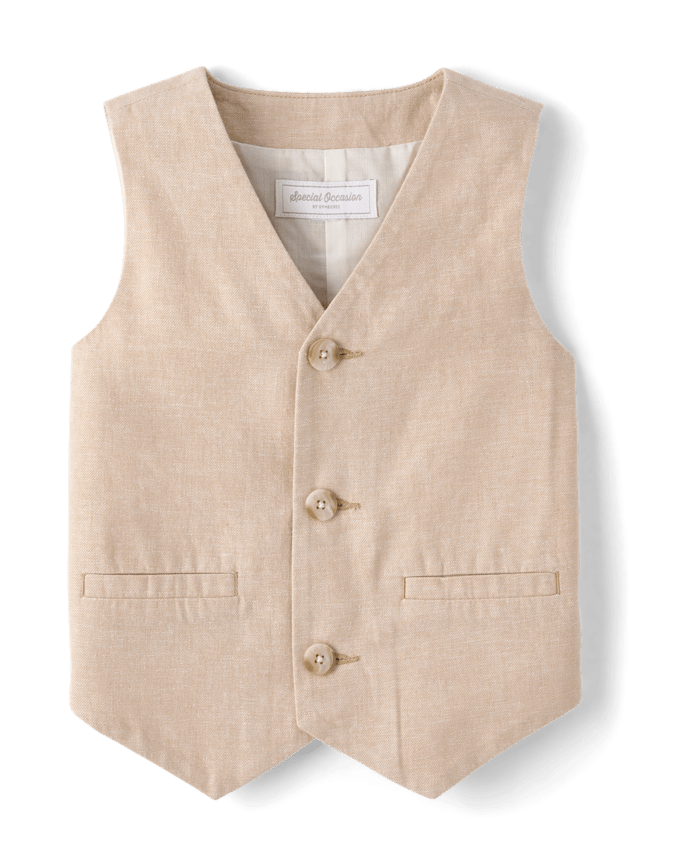Boys Linen-Blend Vest - Special Occasions