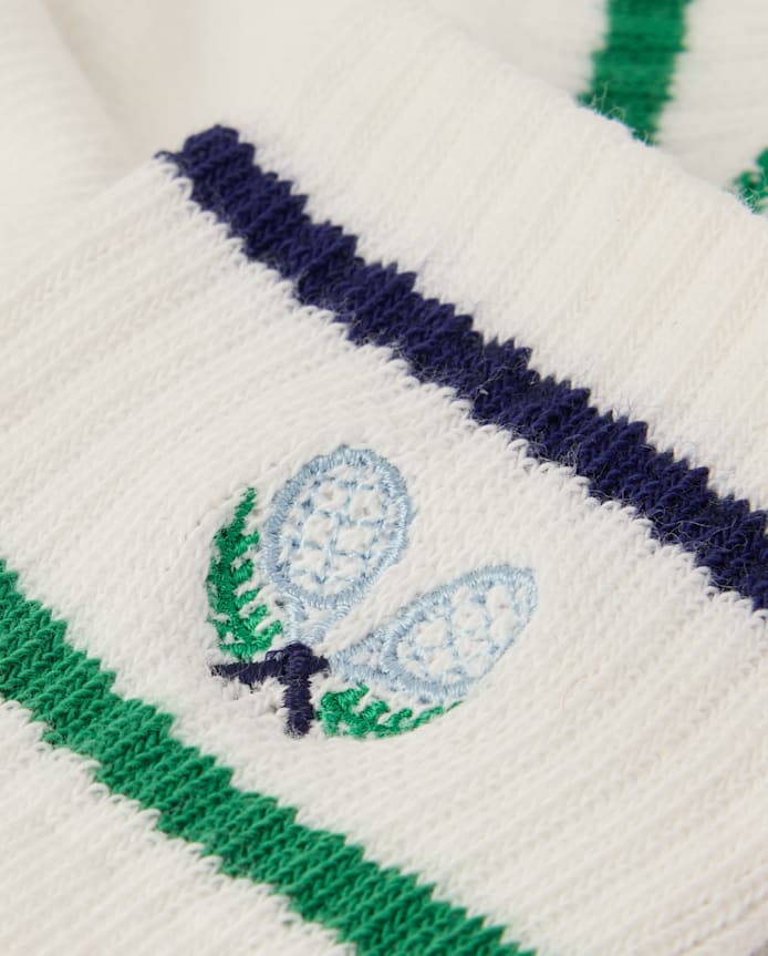 Boys Striped Tennis Crew Socks 3-Pack - Club House