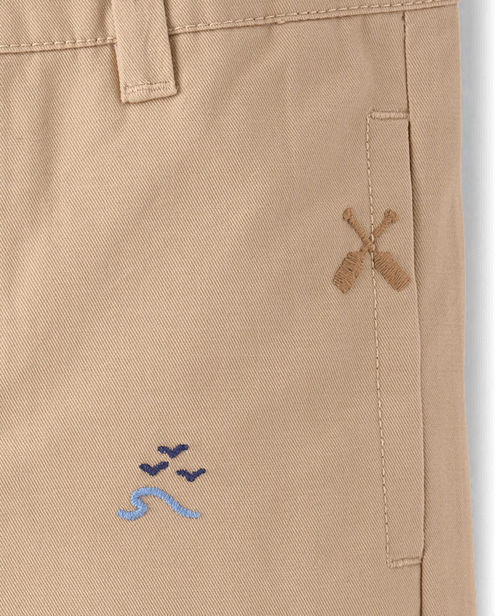 Boys Embroidered Coastal Chino Pants - Driftwood Bay