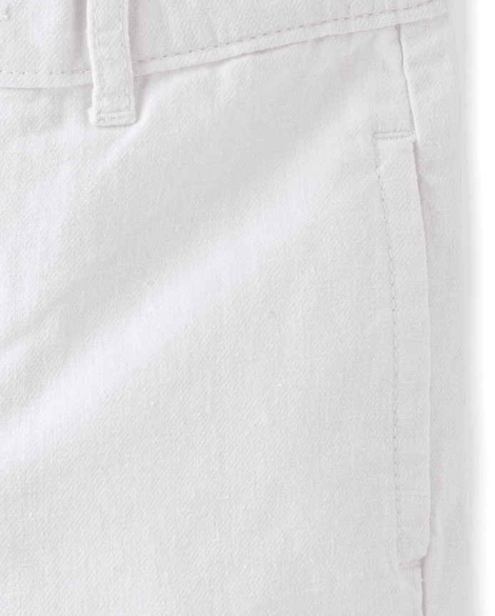 Boys Linen-Blend Chino Shorts